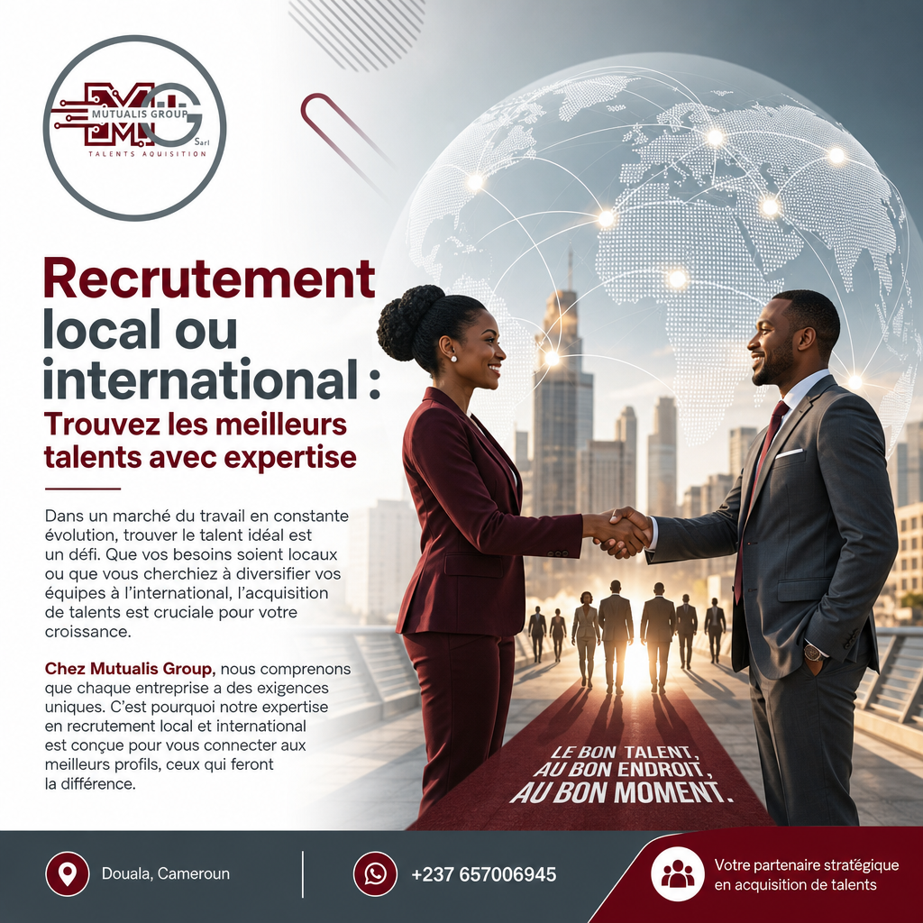 Recrutement local ou international : Trouvez les meilleurs talents avec expertise — Mutualis Group Sarl