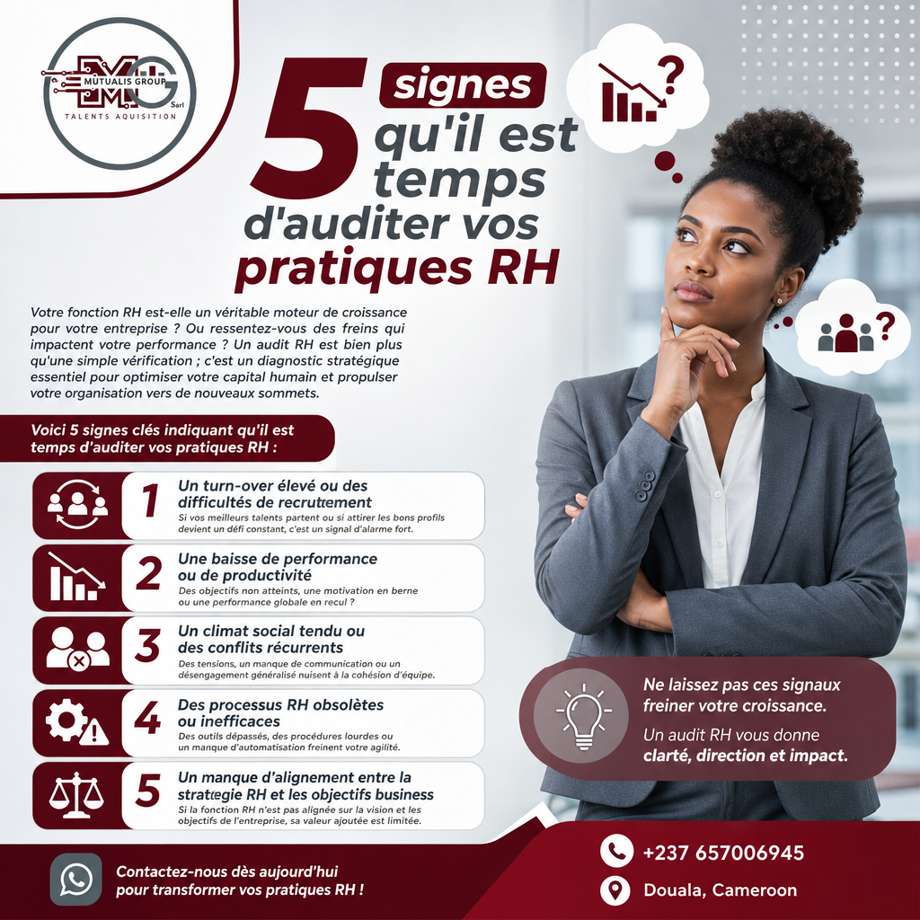 5 signes qu'il est temps d'auditer vos pratiques RH — Mutualis Group Sarl