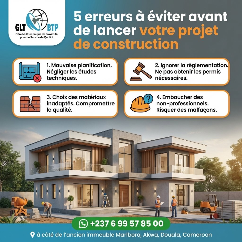 5 erreurs à éviter avant de lancer votre projet de construction — GLT BTP