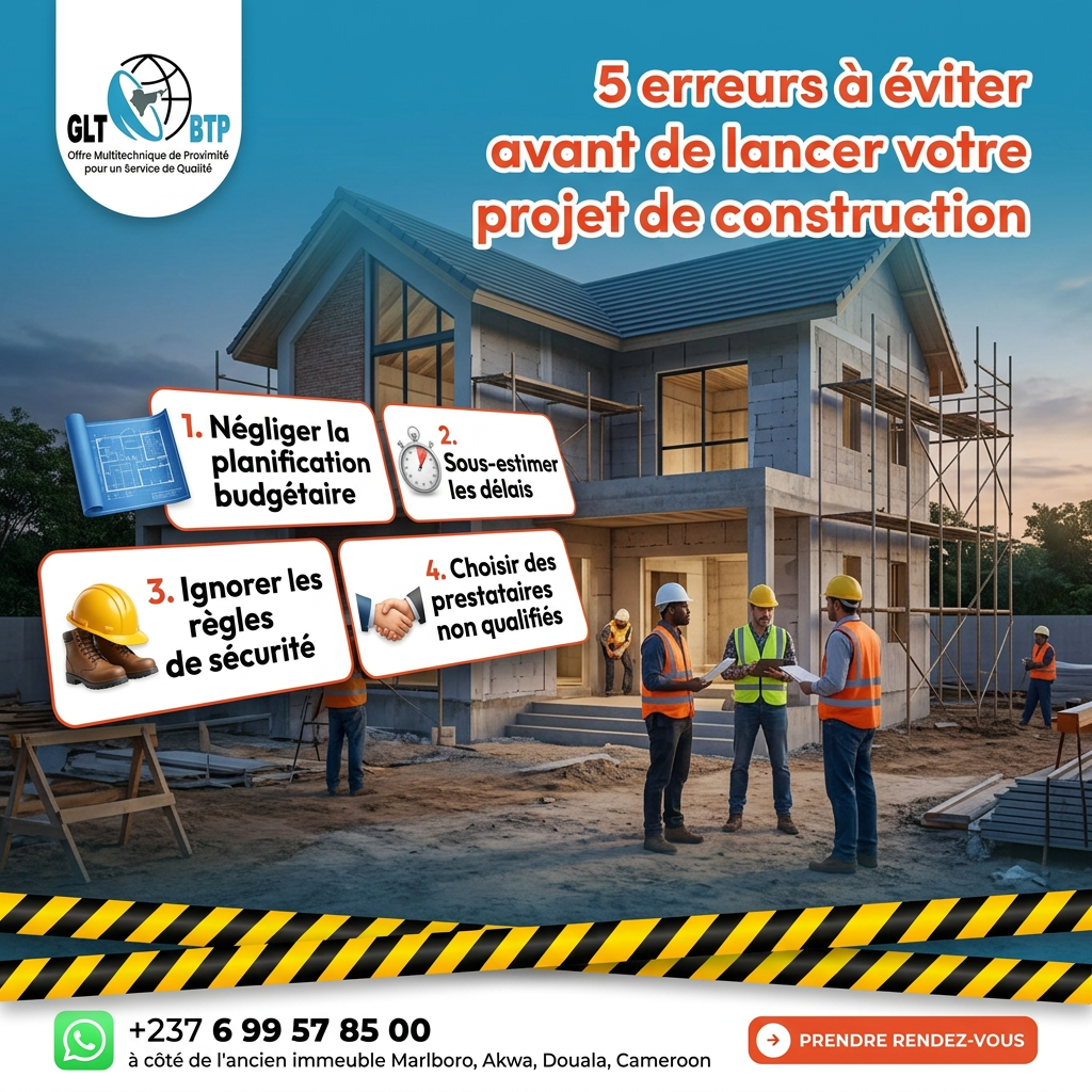 5 erreurs à éviter avant de lancer votre projet de construction — GLT BTP