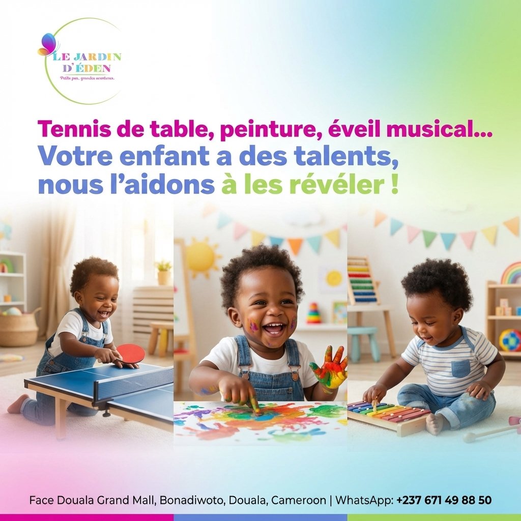 Tennis de table, peinture, éveil musical… Votre enfant a des talents, nous l'aidons à les révéler ! — Le Jardin d'Éden