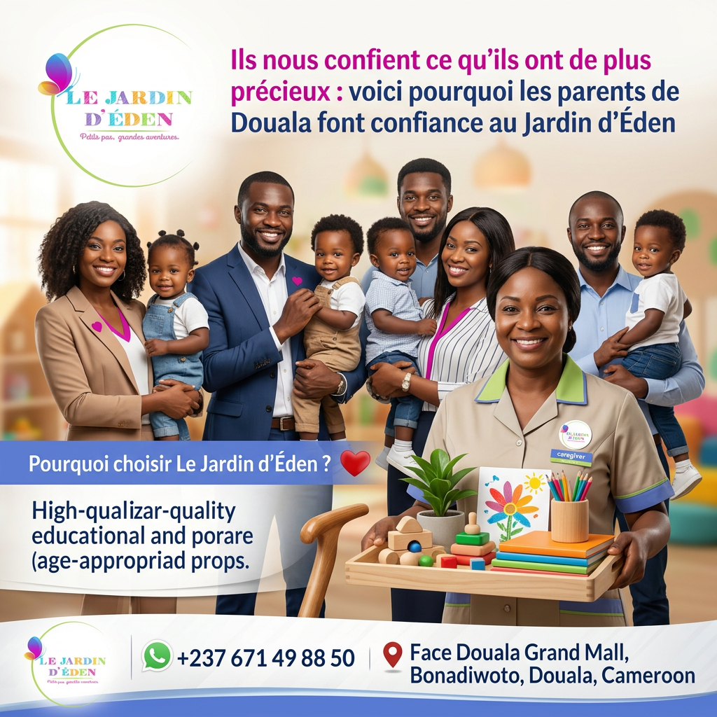 Ils nous confient ce qu'ils ont de plus précieux : voici pourquoi les parents de Douala font confiance au Jardin d'Éden — Le Jardin d'Éden