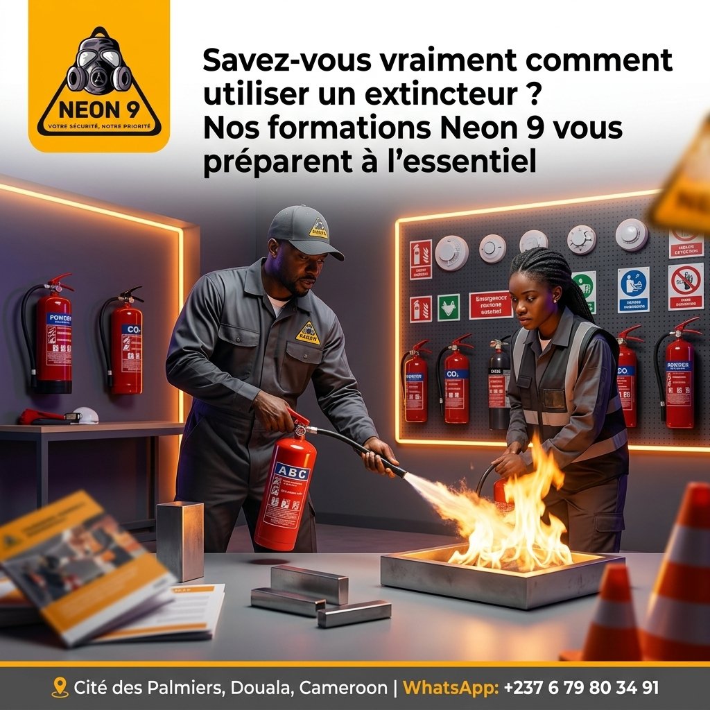 Savez-vous vraiment comment utiliser un extincteur ? Nos formations Neon 9 vous préparent à l'essentiel — Neon 9