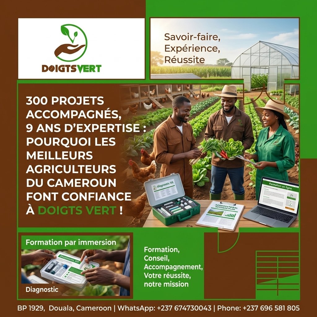300 projets accompagnés, 9 ans d'expertise : pourquoi les meilleurs agriculteurs du Cameroun font confiance à Doigts Vert ! — Doigts Vert